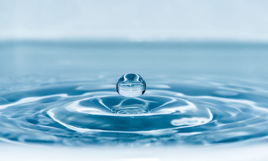 A closeup shot of Blue water drop